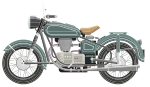 Flat Shaded Classic Motorcycle